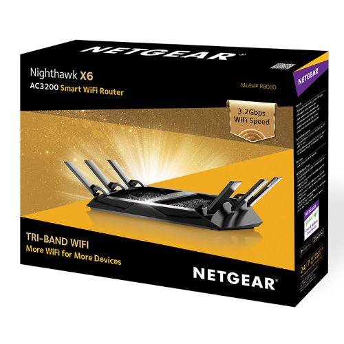 Netgear Nighthawk X6 AC3200 Tri-Band Wi-Fi 5 Router (R8000) (A Grade)